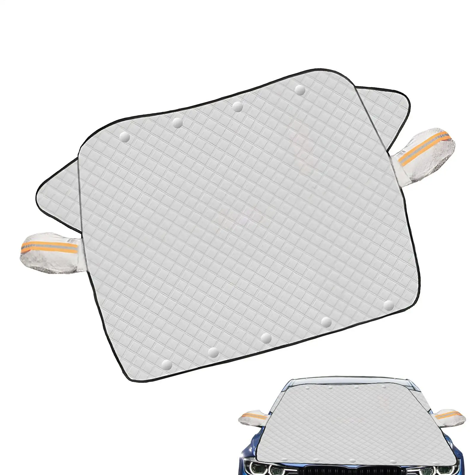 

4-Layer Magnetic Car Windshield Cover Windshield Ice Snow Cover Protector With Rearview Mirror Cover For Sedans SUVs And MPVs