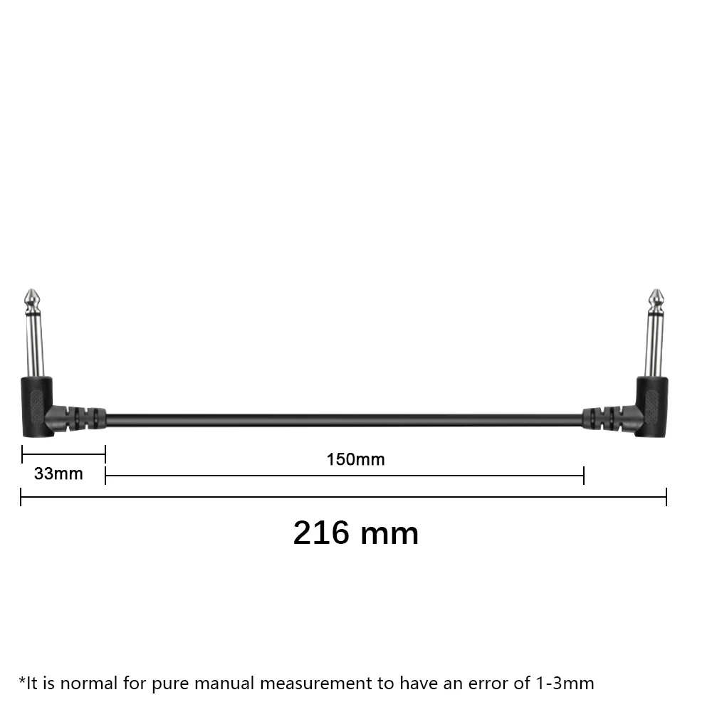 3PCS/ 6PCS Electric Guitar Effect Pedal Patch Cable Cord Low Noise Shielded Audio Cable Leads 1/4 Right Angle Patch