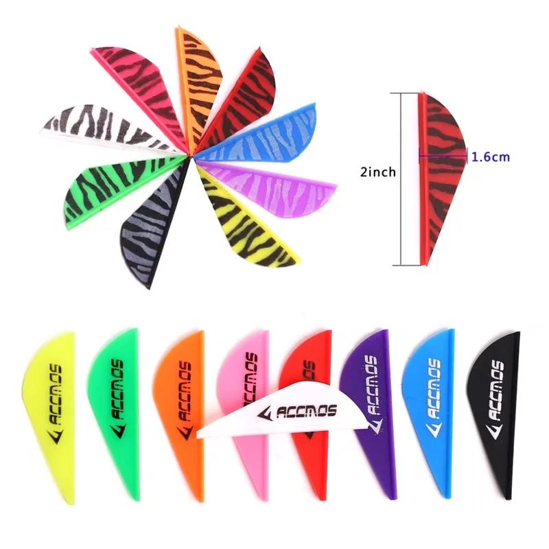 100pcs 2Inches Blazer Vanes TPU Arrow Feathers Rubber Arrow Shaft Fletching Accessories Archery Hunting Shooting Fashion Style