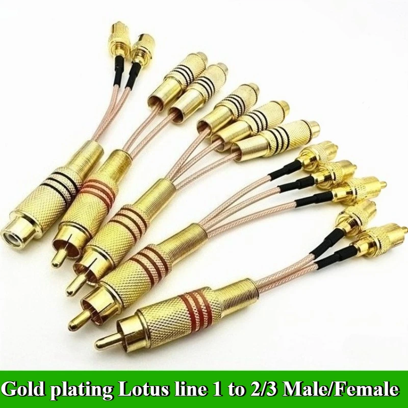 RCA to RCA Lotus Male to Female connection cable RCA 1 to 2/3 AV video amplifier audio extension cable length 0.1m/0.3/0.6/1-10m