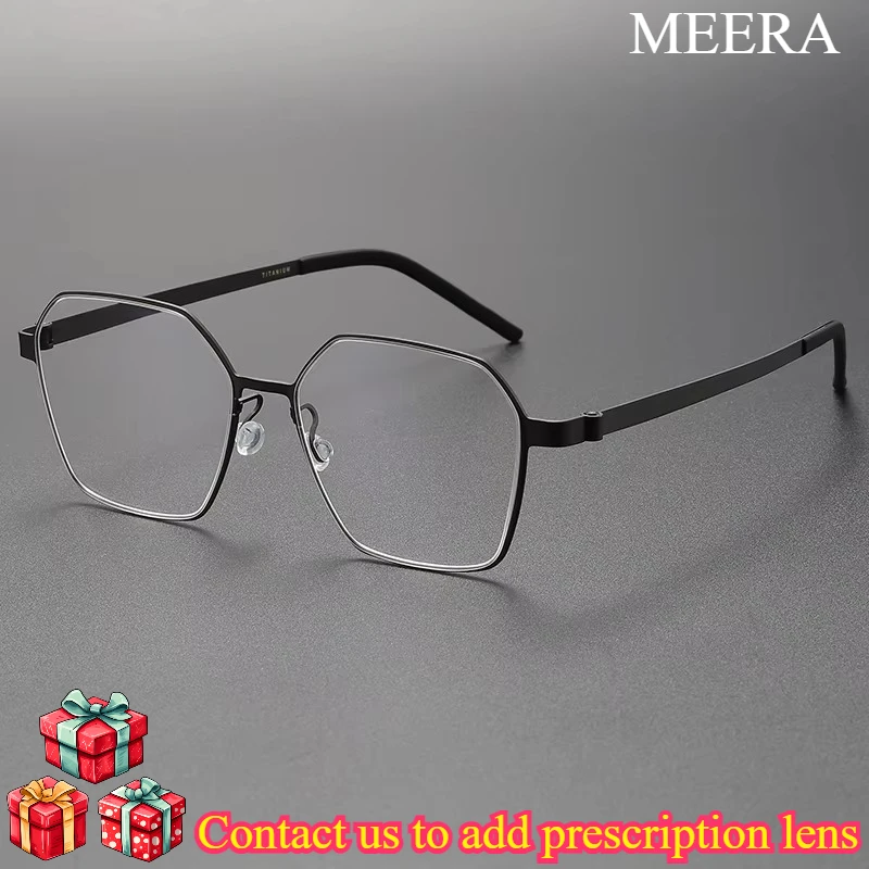 

Ultra-light Business Titanium Glasses Frame Men Ultralight Screwless Eyeglasses 9624 Women Polygon Square Blue Light Spectacles