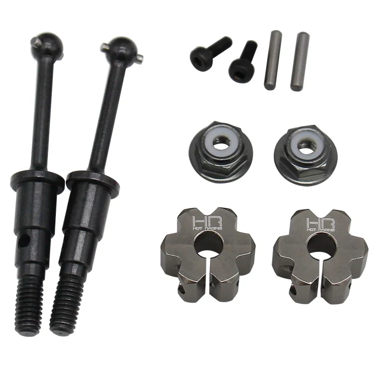 HOT RACING Steel Dogbone Coupling Nut Set for Tamiya T3-01 1/10 RC Drift Upgrade Hop-ups
