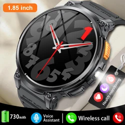 LIGE 1.85'' Screen Outdoor Sport Smartwatch Men Heart Rate Flashlight Watch 730mAh Battery Waterproof Wireless Call Smart Watch