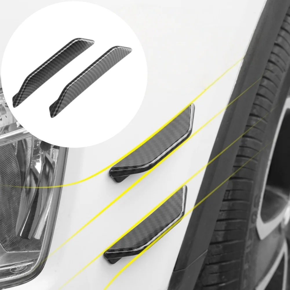 Bumper Side Fins Black Front Bumper Canards Carbon Fiber Pattern For Hot Summer Days For Mercedes A-Class W177