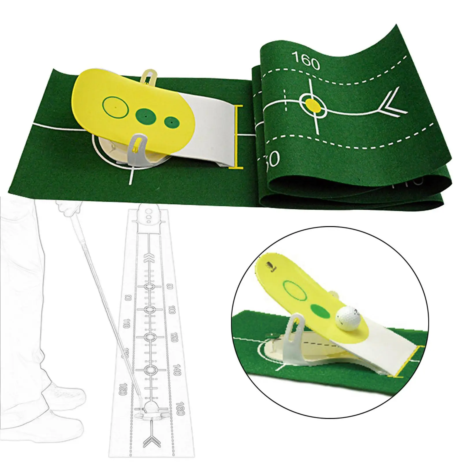

Golf Putting Mat Golf Putting Trainer Golf Practice Mat Improve Putting Accuracy Adjustable Slope for Indoor Outdoor Backyard