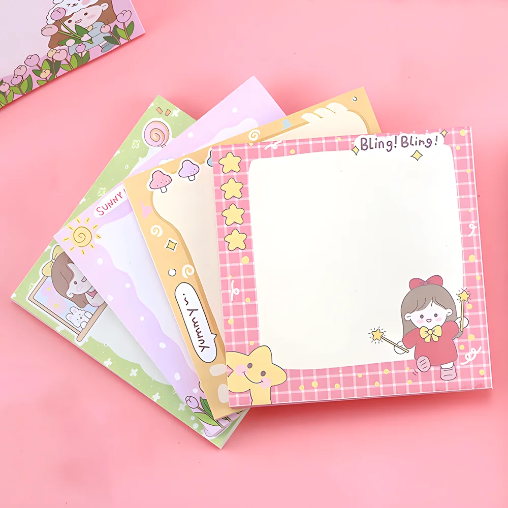 Coreano Funny Girls Sticky Notes autoadesivo carino Kawaii Memo pad Daily Planner Post notepad cancelleria estetica Checklist