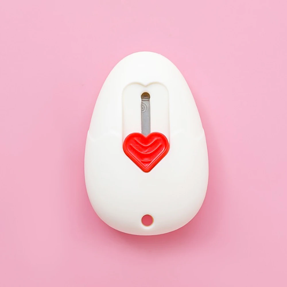 1 قطعة Lytwtw's Kawaii جيب صغير البيض الحب الفن سكّين متعدّد الاستخدامات صندوق سكين الة قطع الورق الحرفية التفاف إعادة الملء شفرة القرطاسية #3