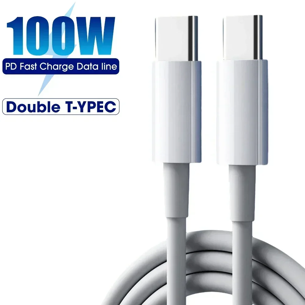 100W USB C to USB C 케이블 PD 고속 충전 데이터 코드, 아이폰 15 16 맥북 아이패드 삼성 샤오미 C타입 고속 충전 케이블