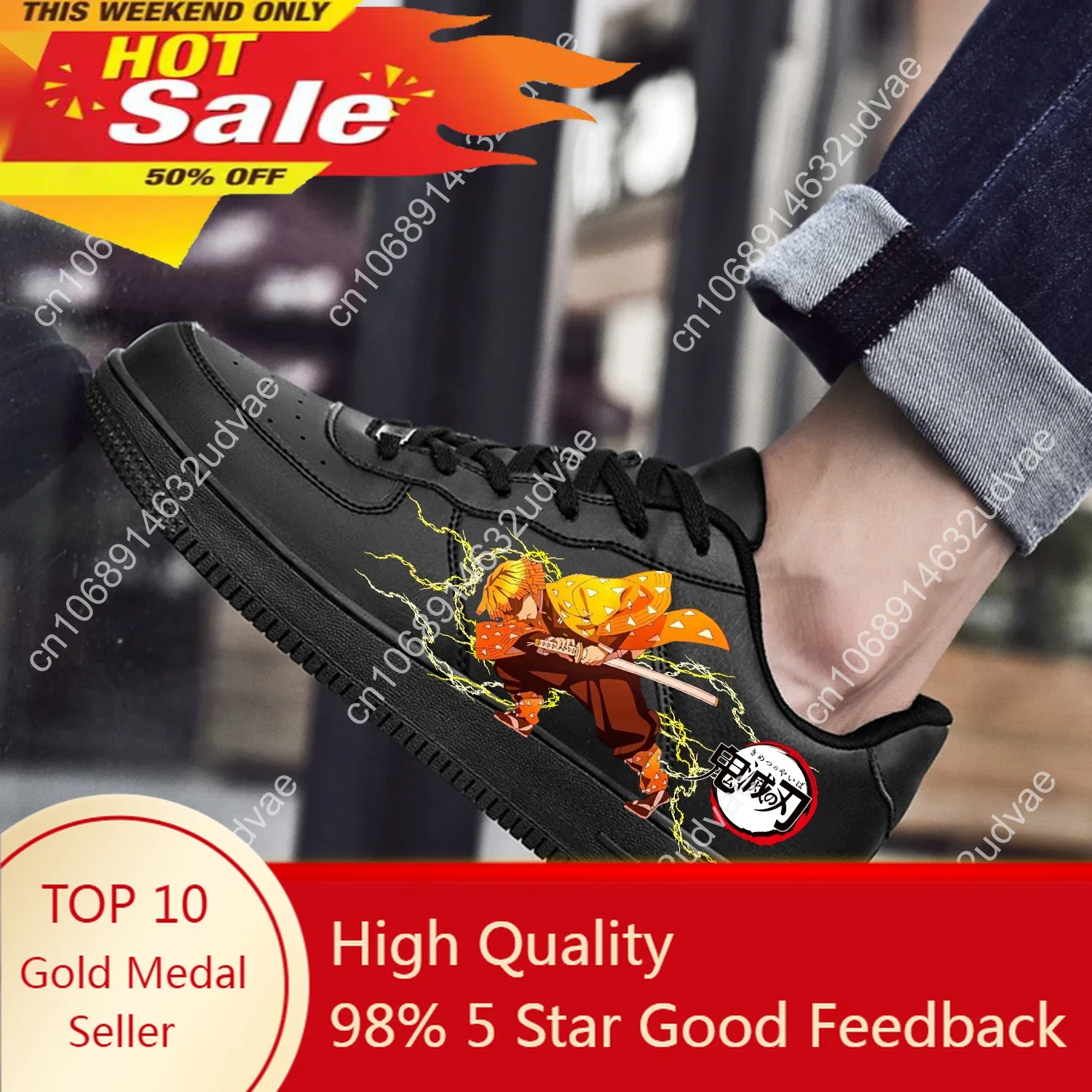 

Agatsuma Zenitsu Demon Slayer Casual Shoes Platform Sneakers Kimetsu No Yaiba Men Women Flats Sneaker Custom Shoe Anime Unisex