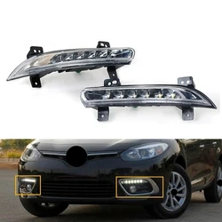 1Pair For Renault Fluence 2014+ Auto Driving Lamp Daytime Running Light Bumper Lamp Daily running lights LED DRL Fog Light