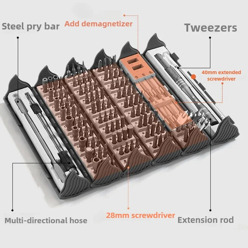 Professional Kit Screwdrivers 128 IN 1 Magnetize Hand Tools Kit Screw Driver Bit Replaceable Screwdrivers Watch Camera Repair