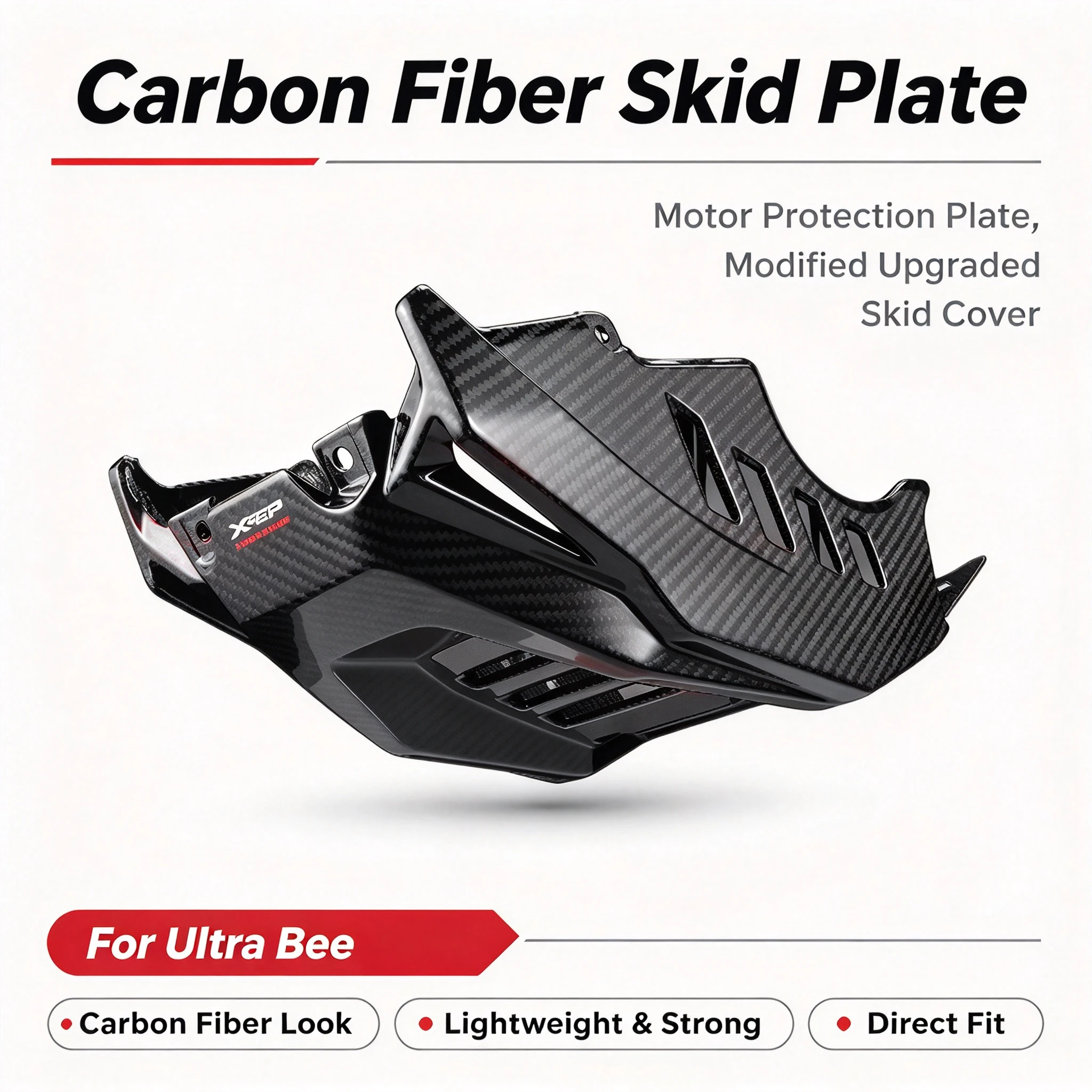 for Ultra bee Carbon fiber Skid plate Motor protection plate Modified and upgraded carbon fiber Skid cover Protection palte