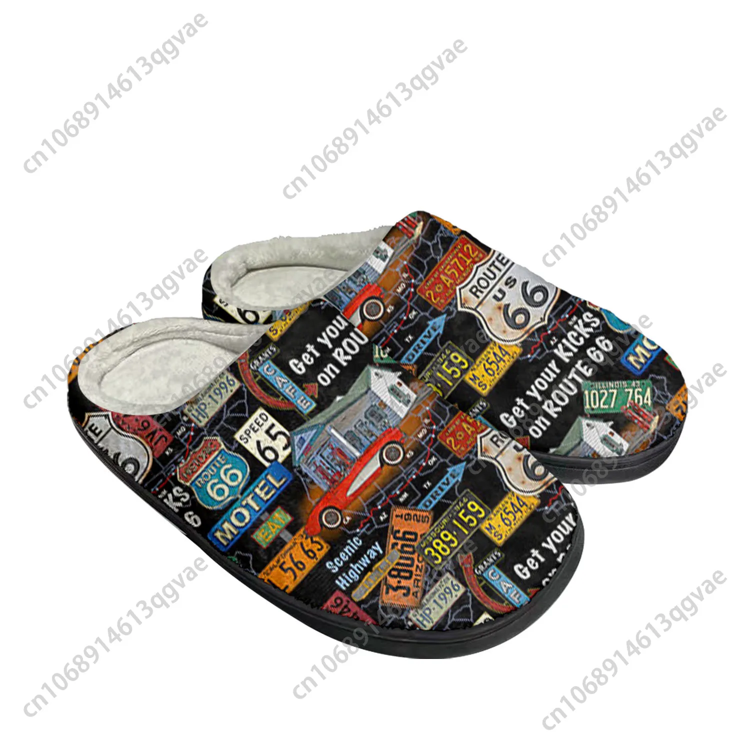 License Car Plate Number Retro Novelty Design Home Cotton Slippers Mens Women Keep Warm Custom Shoes Thermal Indoor Slipper