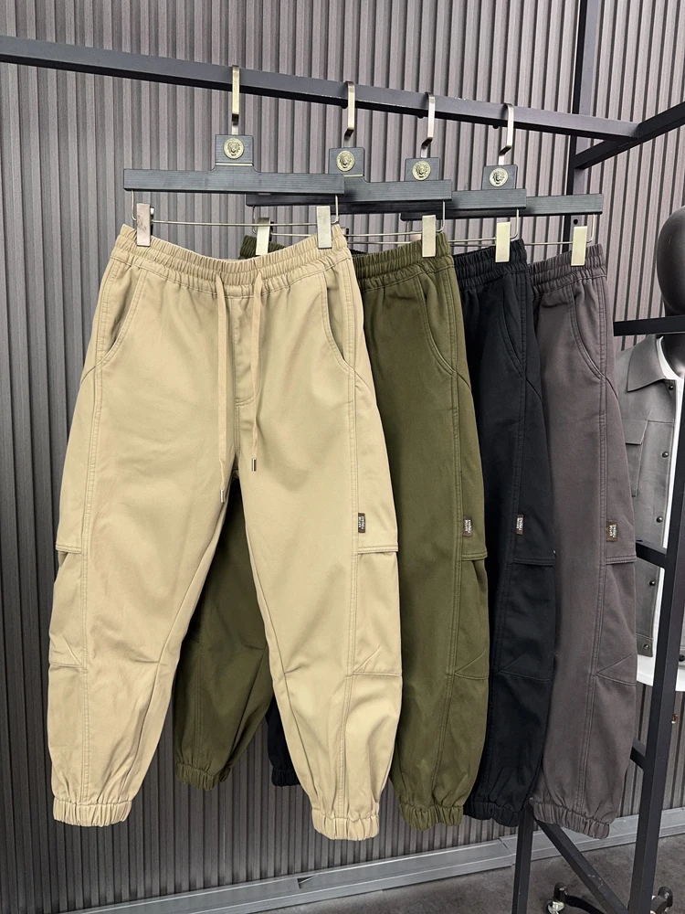 

Svip Sli мужские хлопковые брюки на подкладке осень-зима теплая рабочая одежда брюки Slim Fit 3D пошив с зауженными манжетами