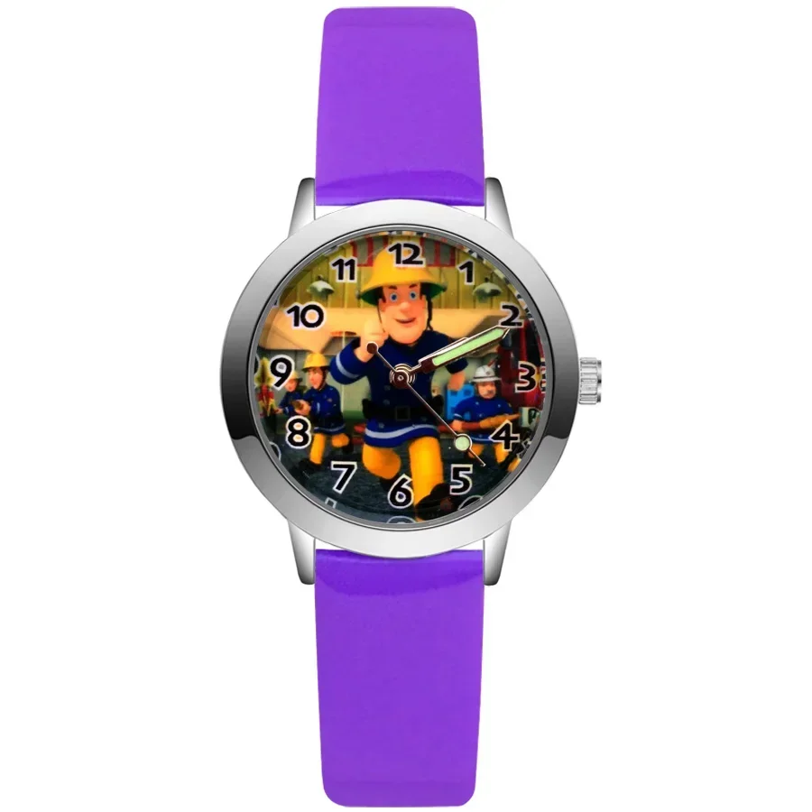 Fashion Cartoon Rainbow Children\'s Kids Student Girls Boys Quartz Leather Nylon Strap Brand Watch Factory Wholesale gift