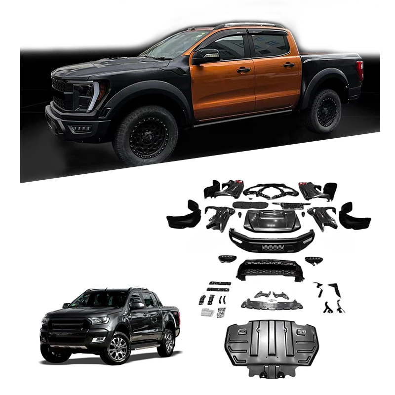 

Car Upgrd Pickup Truck Body Kit Front Bumper Engine Hood Headlamp Body Kit Ranger 2015-2016 to 2022 F150 Ratpor