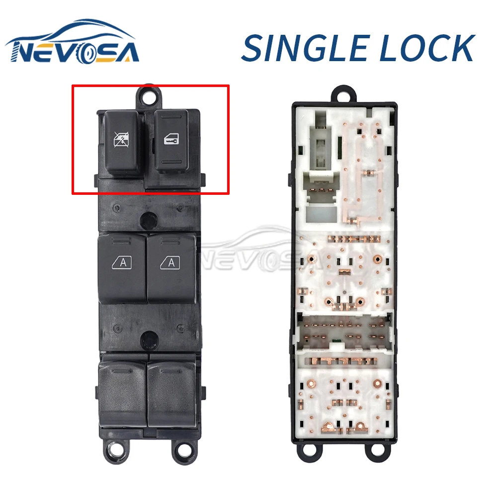 NEVOSA 25401-ZT10A Single Lock Double Auto Car Window Lifter Control Switch For 2004-2012 Nissan Titan Armada 25401ZT10A