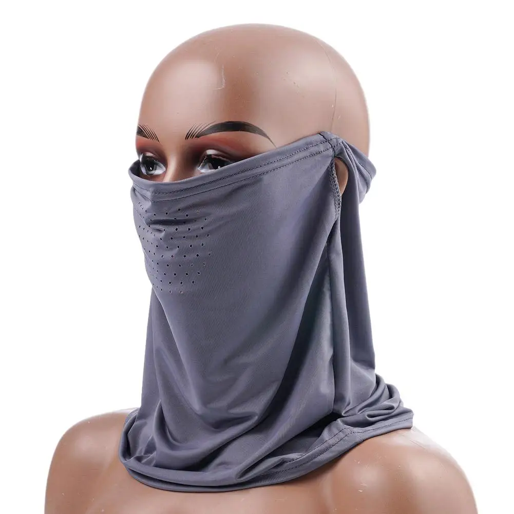 Face Scarf Breathable Ice Silk UV Sun Protection Mask Soft Adjustable Anti Ultraviolet Thin For Summer Outdoor Face Scarf