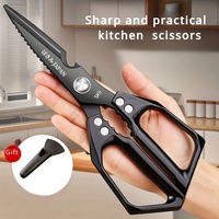 Japanese SK5 Stainless Steel Kitchen Scissors, Heavy-Duty Multi-Purpose Food Shears for Meat, Vegetables, and Outdoor