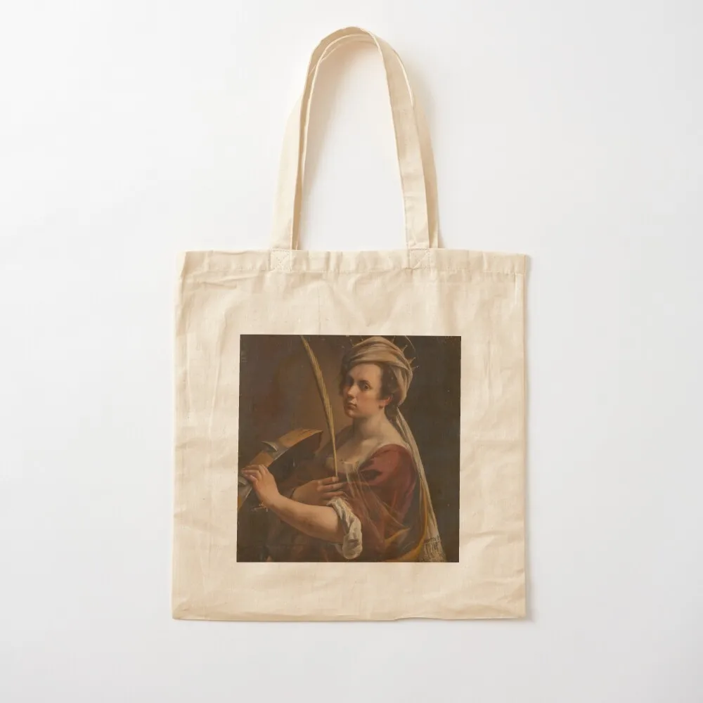 

Self-Portrait as Saint Catherine of Alexandria by Artemisia Gentileschi Tote Bag Portable shopping bag custom fabric bag