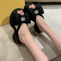 Women Slippers 2026 Summer Casual Shoes Versatile Thick Sole Women flip flop Outwear Bow Beach Slippers Sexy Slides tongs femme - Image 5
