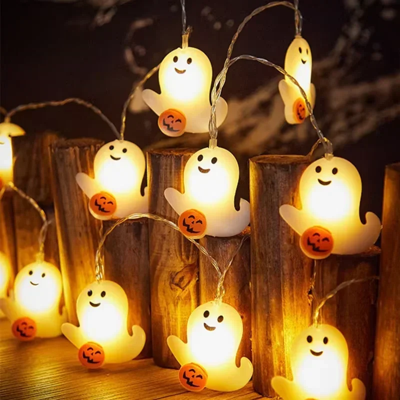 Outdoor Halloween LED Pumpkin String Lights Waterproof Haunting Glow Scene Setup Pathway Decor Party Yard Essential ﻿
