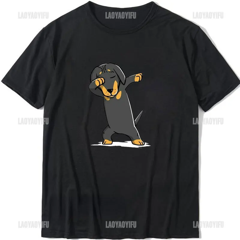 Adidachs Dachshund Dog Lover T-Shirt Men\'s T-shirts Fashion Short-sleev Teeshirt Funny Unisex Cotton O-neck Men Women Tees Tops