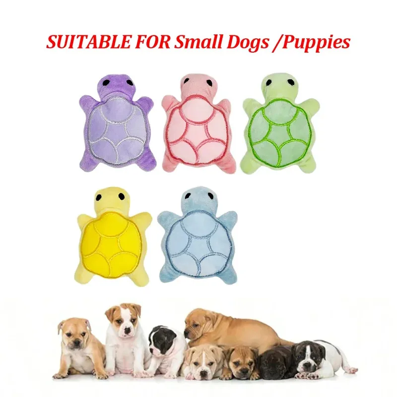 

Interactive Dog Chew Toy for Teething Puppies Mini Turtle Plush Bite Resistant Dental Health Toys Safe Fun Play Relief Pet