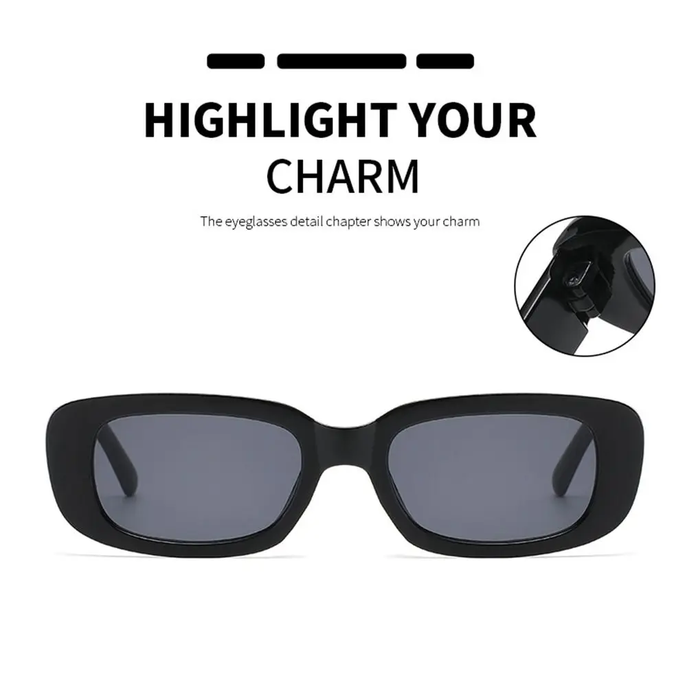 Retro Narrow Square Frame Y2K Sun Glasses Candy Color UV400 Protection Black Shades Driving Glasses for Women Men