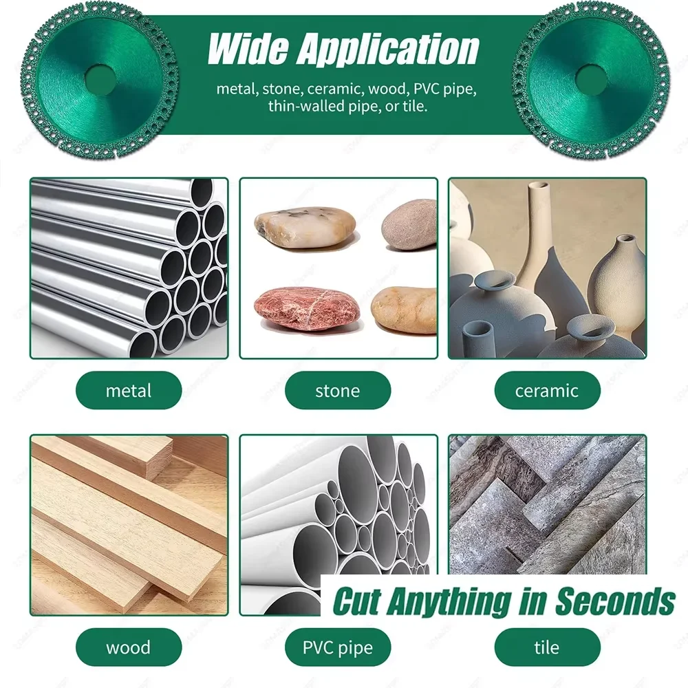 8Pcs 100/115/125MM Multifunctional Angle Grinder Cutting Saw Blades, Multipurpose Disc for Marble Stone Iron Steel Metal Cutting view 3