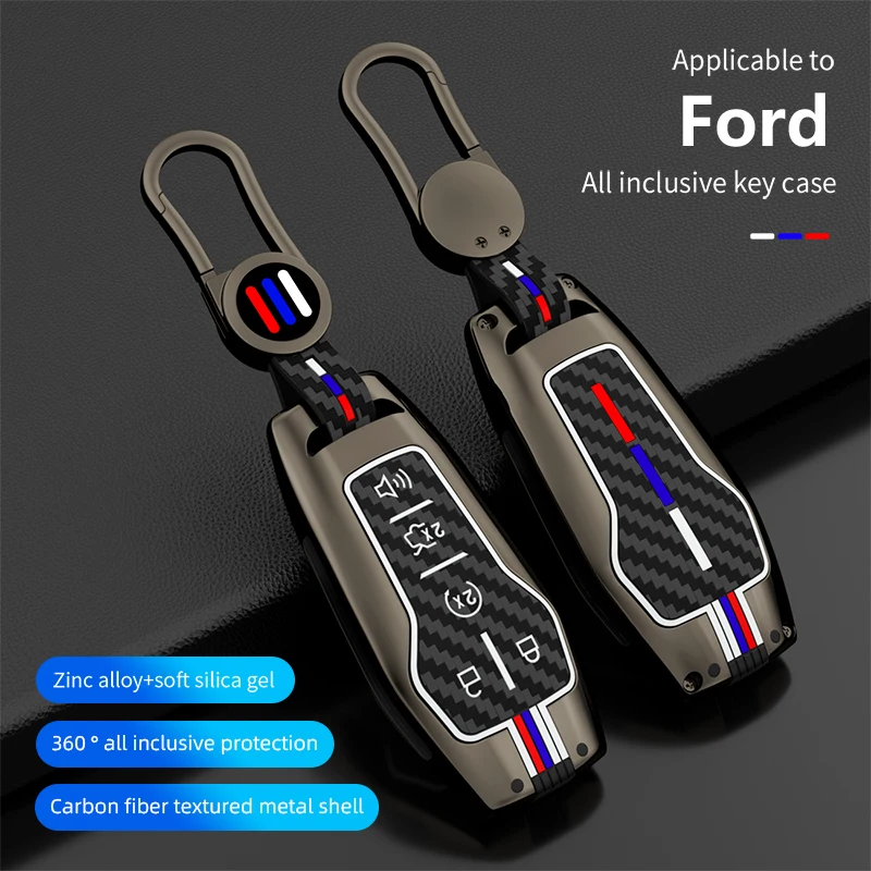 Funda de llave para Ford Fusion Mondeo, Mustang, F-150, Explorer Edge, 2019, 2015, 2016, 2017, llavero de protección de estilo de coche, 2018