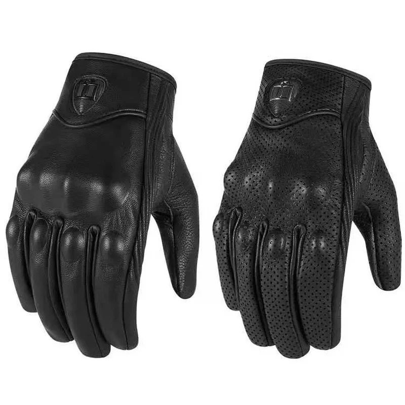 Imagem -02 - Retro Urbano Clássico Luvas de Couro dos Homens da Motocicleta Guantes Moto Mtb Bicicleta Equitação 100 Couro Genuíno Luvas