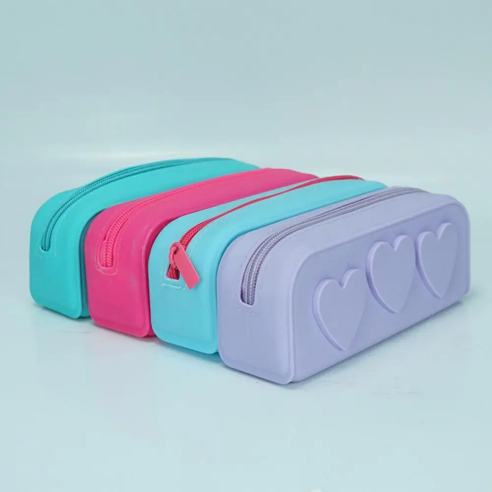 Sac de rangement en silicone pour pinceaux de maquillage, mini sac de rangement pour stylos, fournitures cosmétiques, sac de rangement pour crayons poudres, trousse de beauté