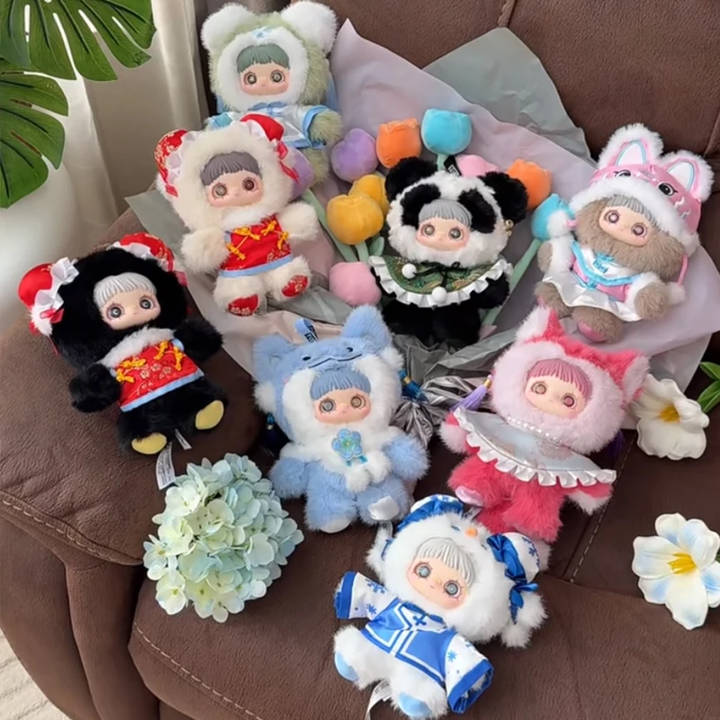 Maymei V3 블라인드 박스 봄 시리즈의 시 블라인드 박스 귀여운 Maymei 플러시 서프라이즈 가방 중국 스타일 액션 피규어 인형 키 체인 완구