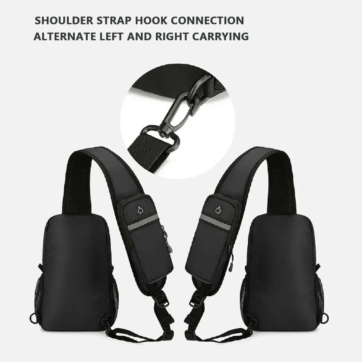 Модная нагрудная сумка для спорта и отдыха, водонепроницаемый нейлоновый материал, сумка для телефона для хранения, многофункциональная и многослойная.