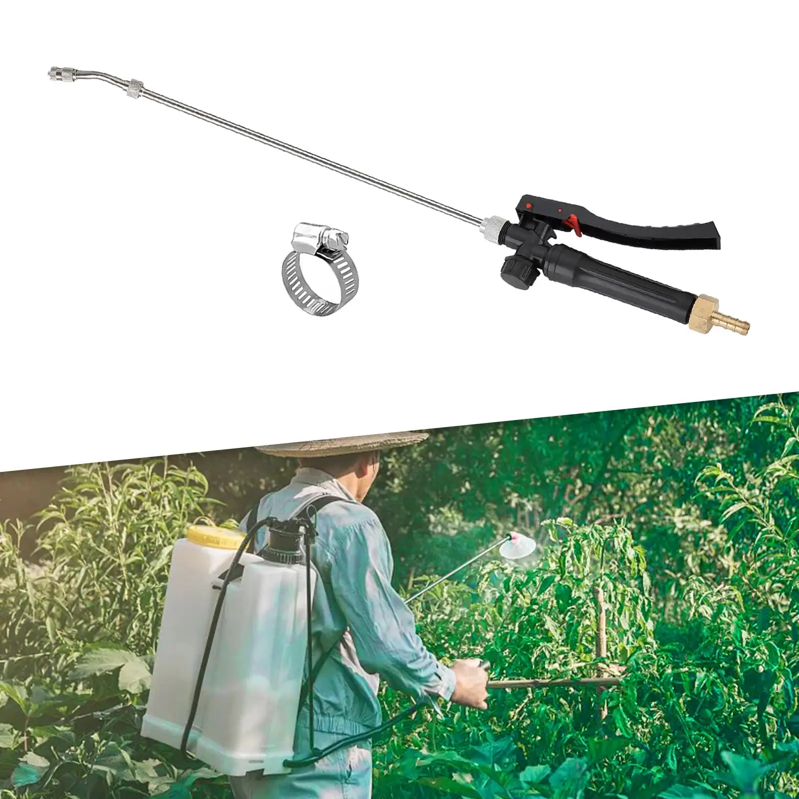 Garden Hose Water Wand Adjustable Sprayer Head Quick Connect Brass Fitting for Vertical Garden Watering System and Irrigation