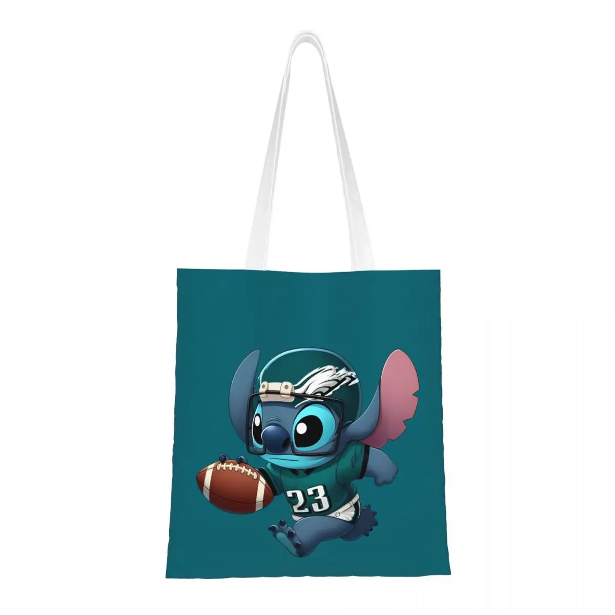 Philadelphia Football Stitch Players 23 Canvas Tote Handbag Grocery Bags Reusable Shopper Bags for Women