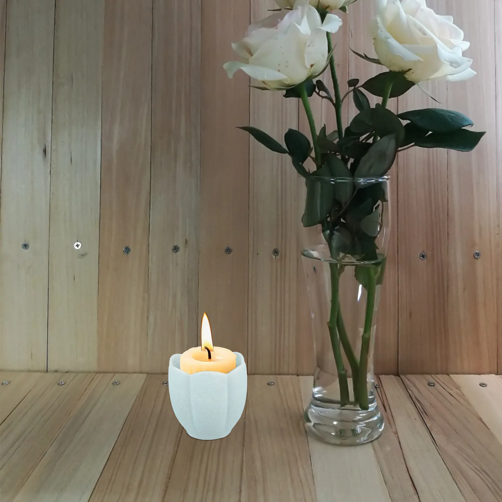 Support décoratif en céramique pour tulipes, coupelle vide pour aromathérapie, récipient pour bougie chauffe-plat pour table de mariage ou de dîner