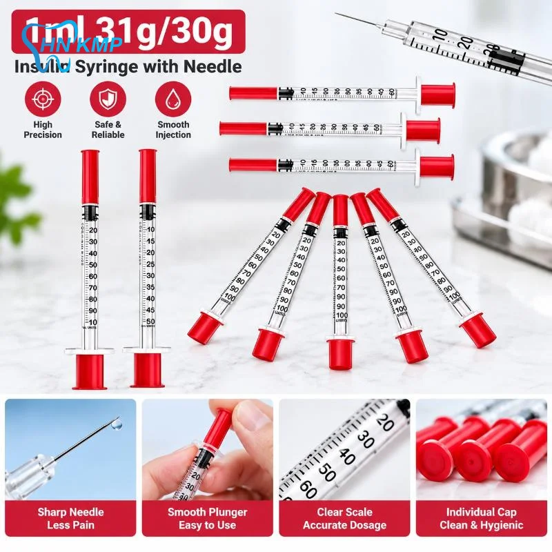 Disposable Insulin Injector Kit 40U Portable Small Liquid Dispensing Tools Consumable Supplies 1ml 30G 31G