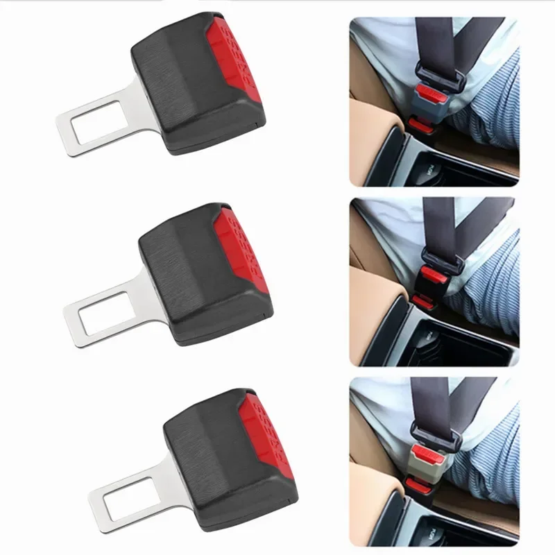 1Pc/2Pcs Car Seat Belt Clip Extender Safety Seatbelt Lock Buckle Plug Thick Insert Socket Extender Safety Buckle Car Accessories