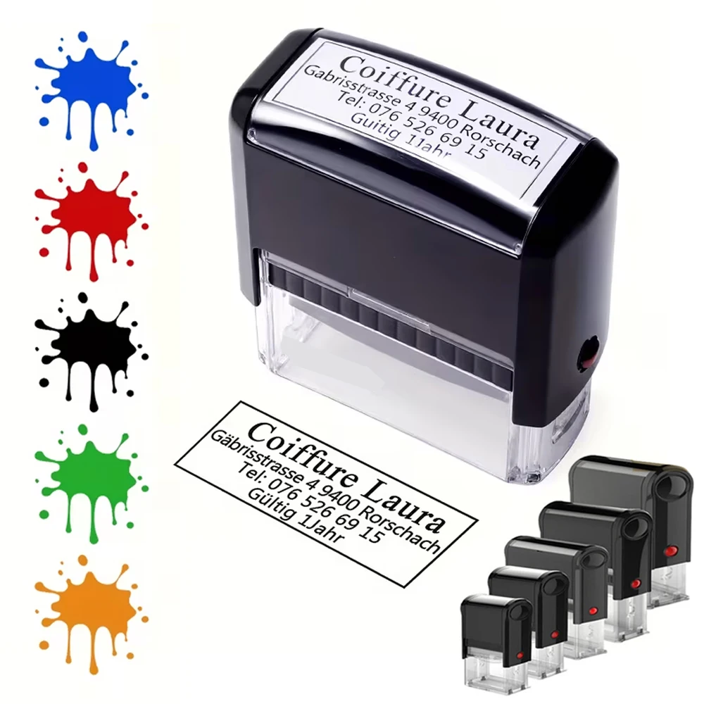 Custom Rubber Stamp Personalized Self Inking LOGO Stamp with Own Design Multiple Size Options Available for Address Business