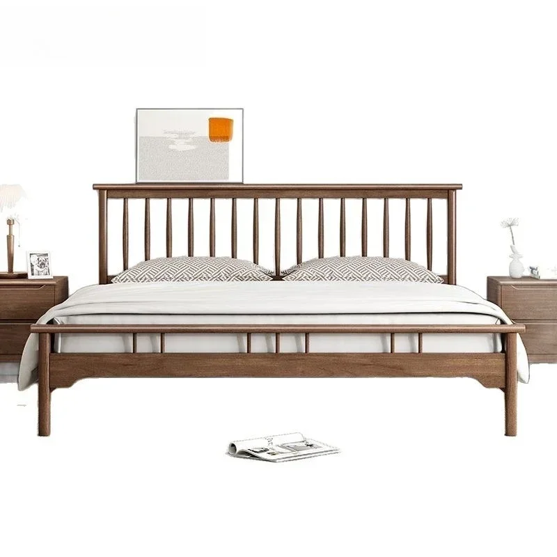 

Скандинавская кровать из массива дерева, простая, современная, минималистичная, односпальная, 1.5 м