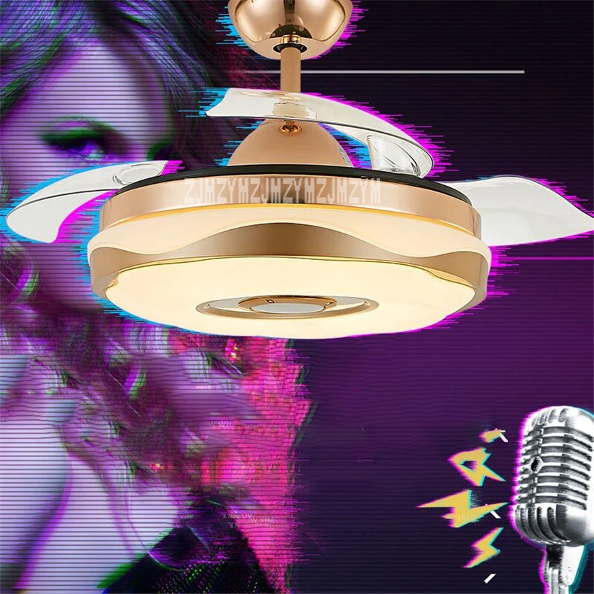 HJ-X2021-Luz Led de techo con música, Control inalámbrico, Invisible, compatible con Bluetooth, 5 velocidades, 110V/220V