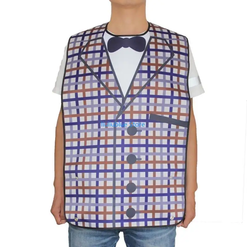 مرايل كبيرة مقاومة للماء لوقت تناول الطعام للبالغين، أداة حماية للطهي، مريلة للطهي، 62CF