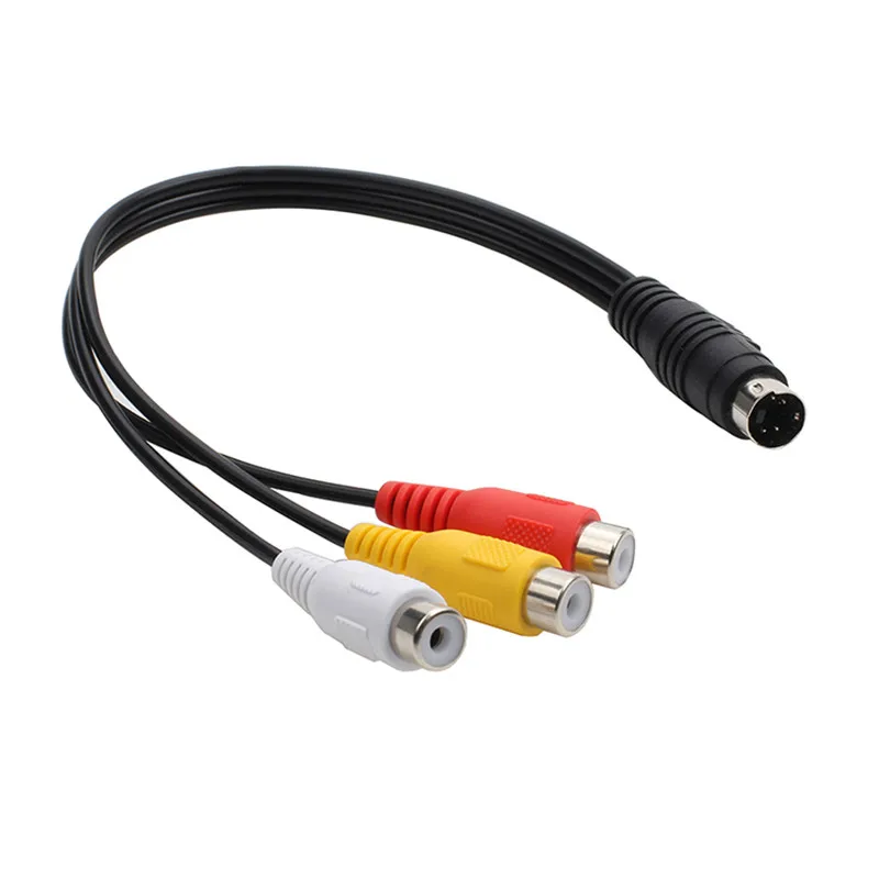 0.3m 1.5m Mini DIN 4-pinowe S-wideo męskie do 3 rca męskie AV Audio wideo kabel Adapter DVD PC TV