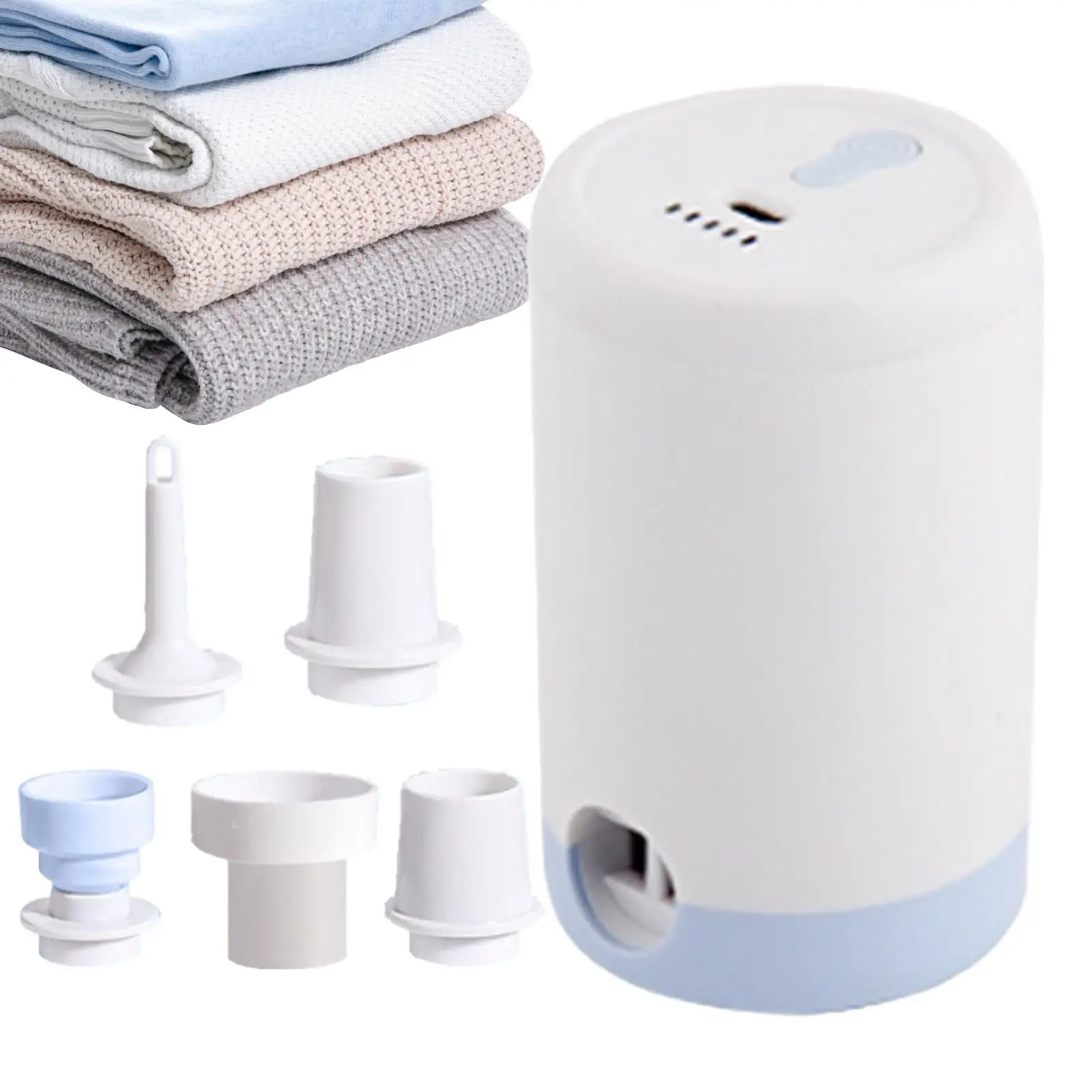 

Mini Air Pump For Inflatables Sleeping Pads Inflator High Efficiency Quiet Electric Inflate Deflate Pump For Travel Bike