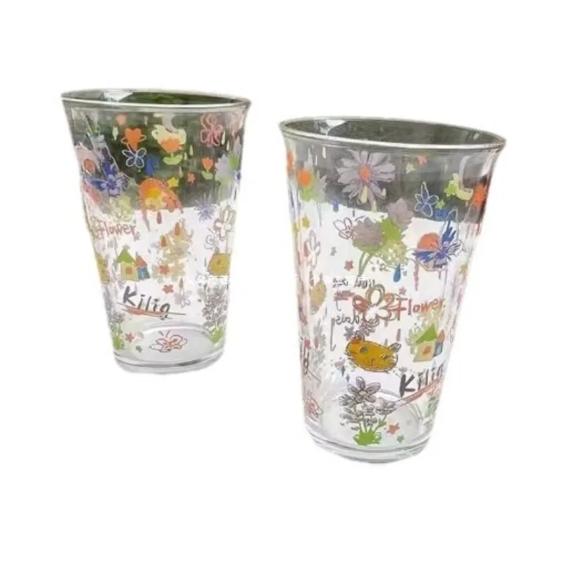 

Graffiti dopamine cup flip glass, high-value water cup, home summer ins wind breakfast