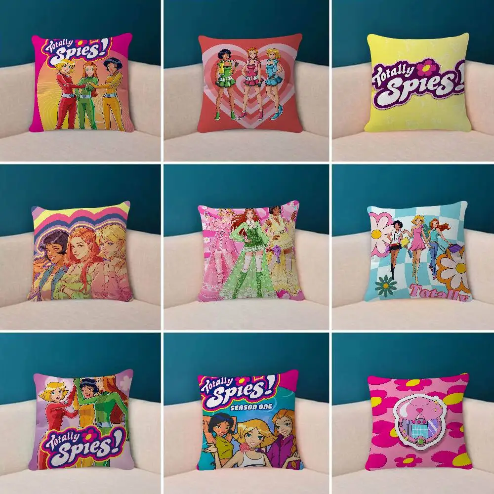 Cute Anime T-Totally Spiess Mini 45*45cm Cushion Cover Pillow Cover Decor Pillowcase Home Pillowcase For Couch Pillow