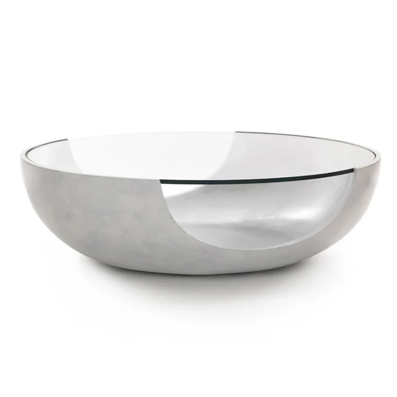 Circular Arc Glass Baking Paint Bowl-Shaped Tea Table Living Room Sample Room