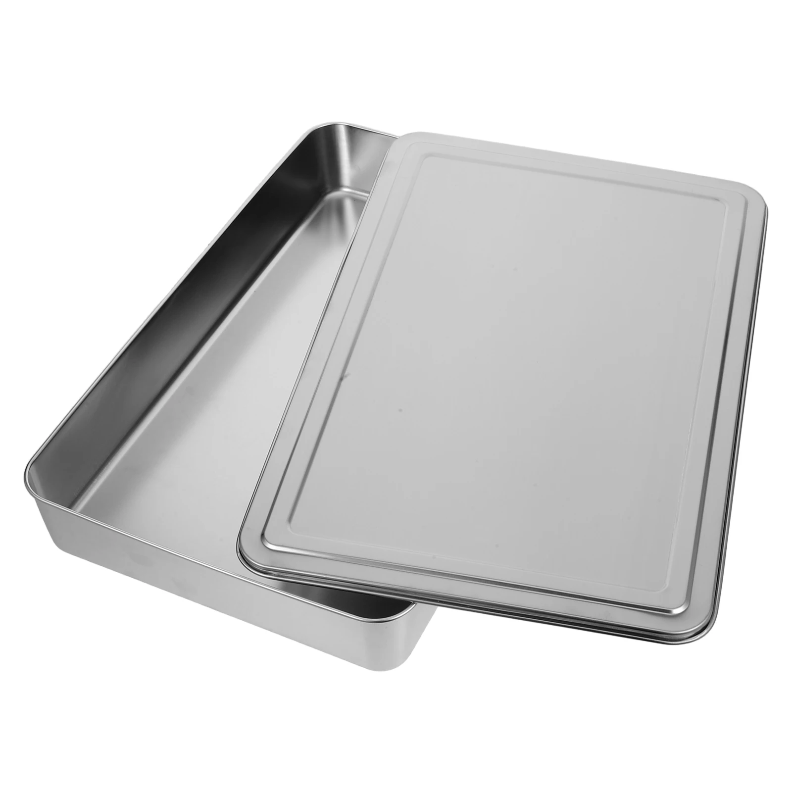 

Bakeware Cake Pans Baking Toaster Oven with Lid Heavy-duty Stainless Steel Dish Rectangle Tray